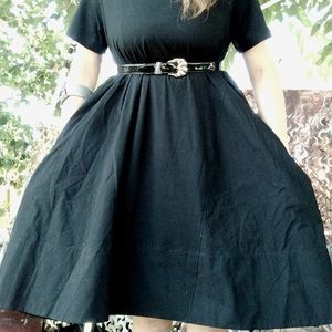 COS demi black flare audry dress